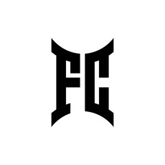 FC monogram logo with curved side