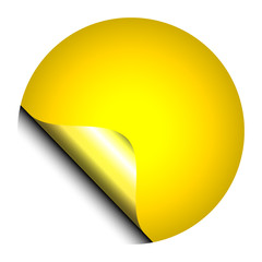 round label sticker with corner egde