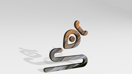 CONTENT INK PEN WRITE 3D icon standing on the floor - 3D illustration for background and concept