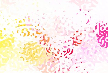 Light Red, Yellow vector background with abstract shapes.