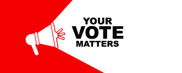 your vote matters sign on white background	