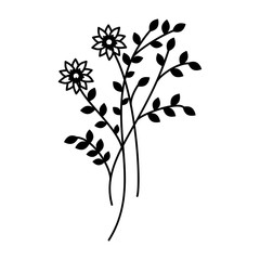 Flower line logo art icon vektor. beautiful nature.