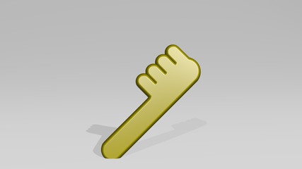 HAIR DRESS BRUSH 3D icon casting shadow - 3D illustration for beautiful and girl