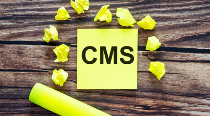 CMS . Notes about CMS ,concept on yellow stickers