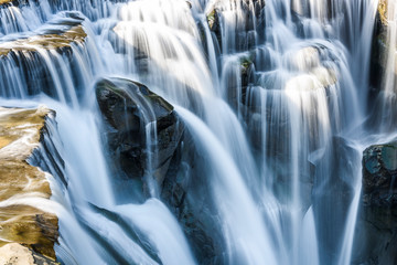 Close-up waterfall, natural background