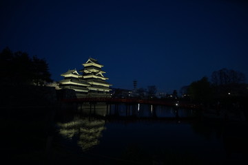 Obraz premium Mastsumoto Castle at night, Nagano Prefecture , Japan