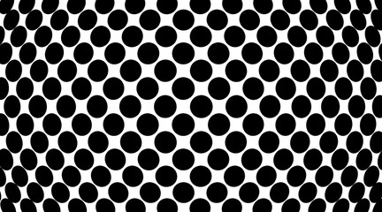 black circles seamless pattern on white background.