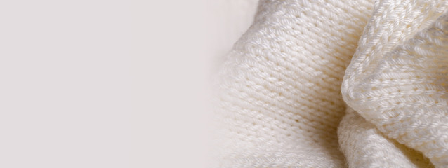 White textile and texture background. Fabric macro photography, cloth pattern. Copy space.
