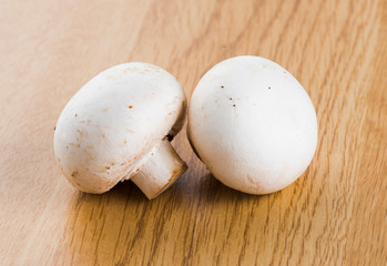 dried shiitake mushroom on a wooden background
