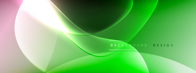 Vector abstract background - liquid bubble shapes on fluid gradient with shadows and light effects. Shiny design template for text