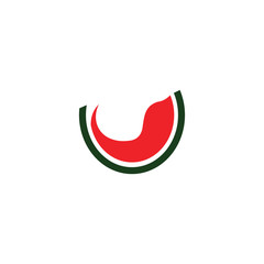 Watermelon fruit logo design template