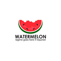 Watermelon fruit logo design template