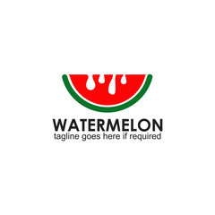 Watermelon fruit logo design template