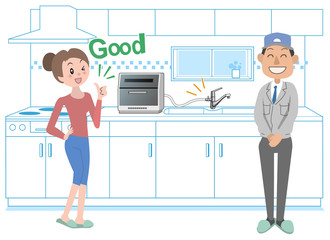 食器洗い機の設置方法-メーカーに頼んで設置する