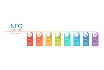 Vector infographic template with 8 steps or options. Data presentation, business concept design for web, brochure, diagram.