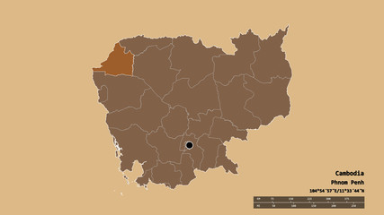 Location of Bântéay Méanchey, province of Cambodia,. Pattern