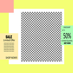 Trendy modern Social Media Sale Banner Promotion template with minimalist concept. To Promote your market, store, Product, Fashion, activity and many more.