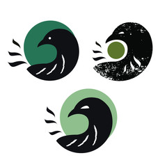 Obraz premium Logo symbole lune corbeau mystique tatouage