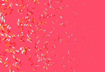 Light Red vector natural background with leaves.