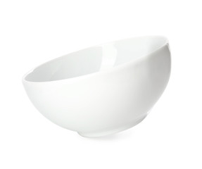 Clean empty ceramic bowl isolated on white