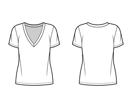 UNISEX T-SHIRT Fashion Design Flat Sketches to Download - Etsy | Flat  sketches, Shirt sketch, Shirt drawing