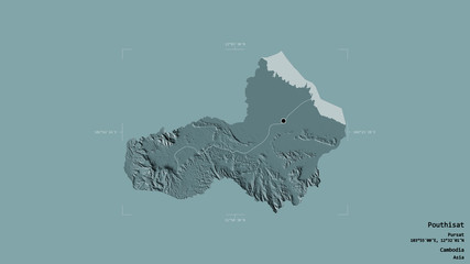 Pouthisat - Cambodia. Bounding box. Administrative