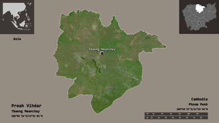 Preah Vihéar, province of Cambodia,. Previews. Satellite