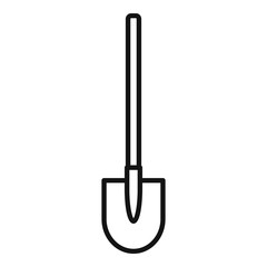 Survival shovel icon. Outline survival shovel vector icon for web design isolated on white background