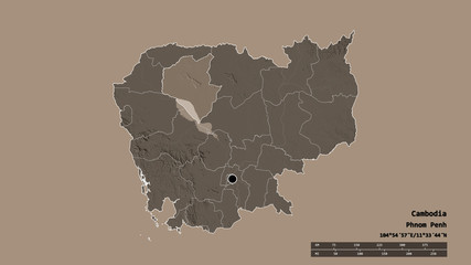 Obraz premium Location of Siemréab, province of Cambodia,. Administrative