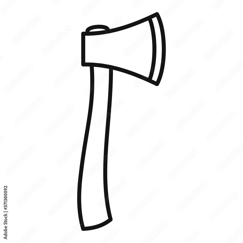 Poster survival axe icon. outline survival axe vector icon for web design isolated on white background