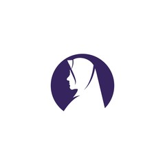 Muslimah hijab Logo template vector
