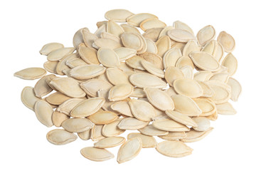 pumpkin seeds isolated on white background with clipping path