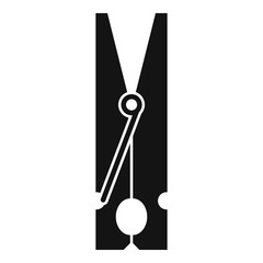 Wooden clothes pin icon. Simple illustration of wooden clothes pin vector icon for web design isolated on white background