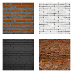 Set of brick wall texure background.
