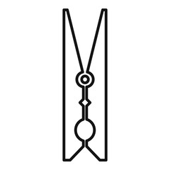 Wood clothes pin icon. Outline wood clothes pin vector icon for web design isolated on white background
