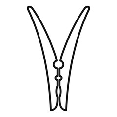 Photo clothes pin icon. Outline photo clothes pin vector icon for web design isolated on white background