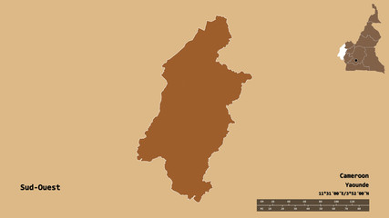 Sud-Ouest, region of Cameroon, zoomed. Pattern