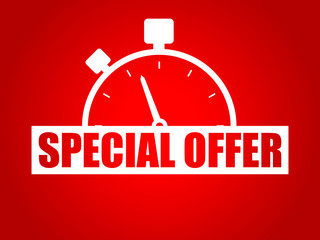 Special offer on red background vector illustration