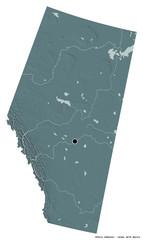 Alberta, province of Canada, on white. Administrative