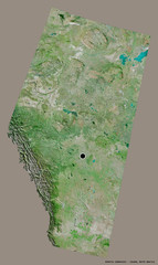 Alberta, province of Canada, on solid. Satellite