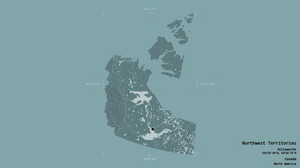 Northwest Territories - Canada. Bounding box. Administrative