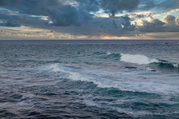 Scenic view of sunrise over the sea horizon