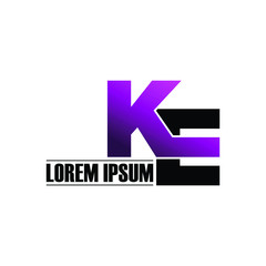 Letter KE simple monogram logo design