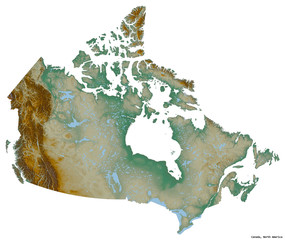 Canada on white. Relief