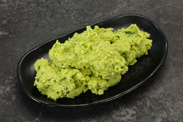 Avocado guacamole sauce with chili pepper