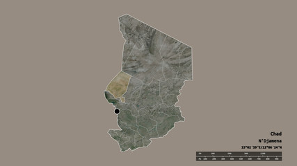 Location of Kanem, region of Chad,. Satellite