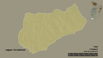 Logone Occidental, region of Chad, zoomed. Relief © Yarr65