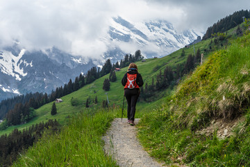 Fototapeta premium Hike in Swiss alps