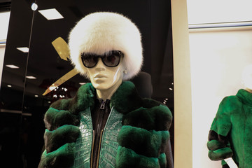 winter fashion and style. women's hats made of fur