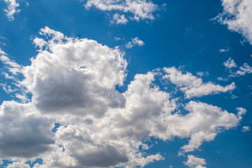 Naklejka na ściany i meble Images of a blue sky with white clouds